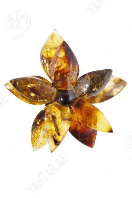 Brooch "Amber Flower"