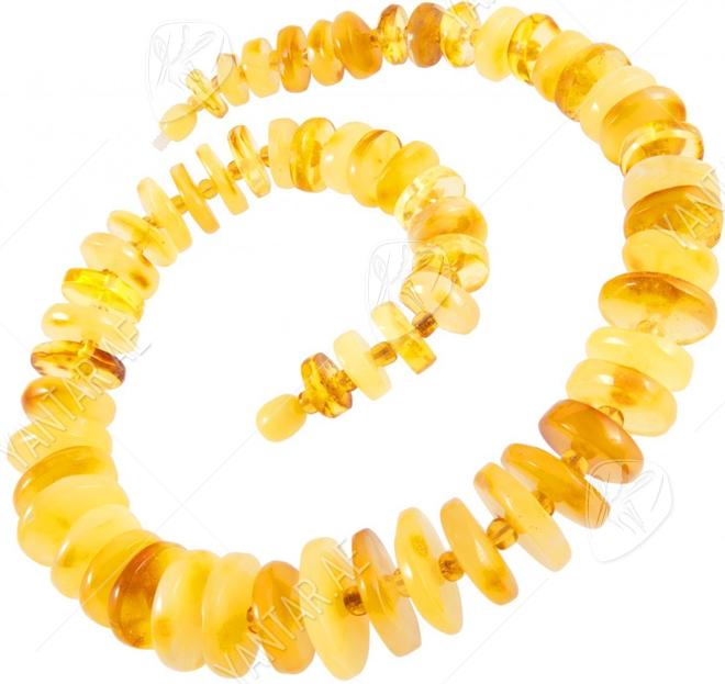 Beads made of light amber disks