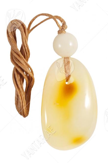 Amber stone pendant with ball