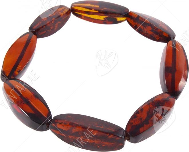 Bracelet made of dark multifaceted amber stones