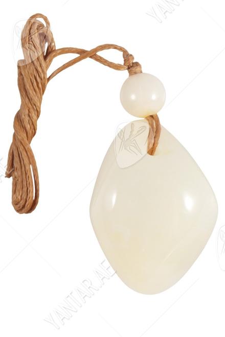 Amber stone pendant with a milky amber ball