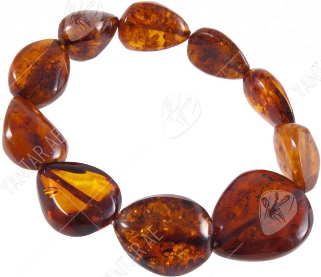 Bracelet made of large amber drop stones “Esthete”