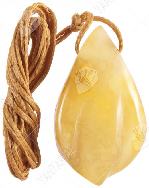 Pendant “Petal” on a wax rope