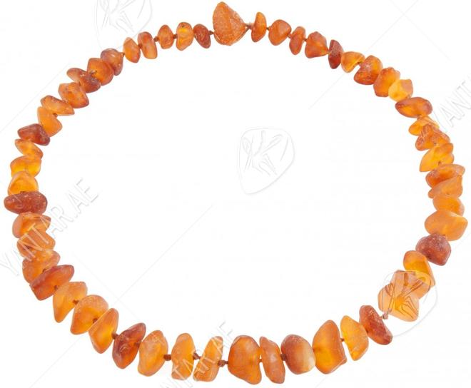 Amber beads made of polished stones