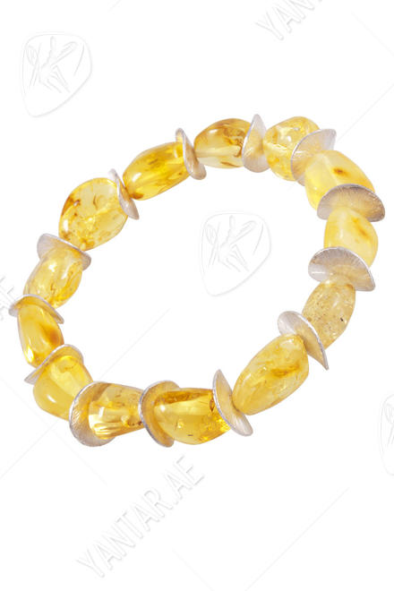 Amber bracelet with decorative elements