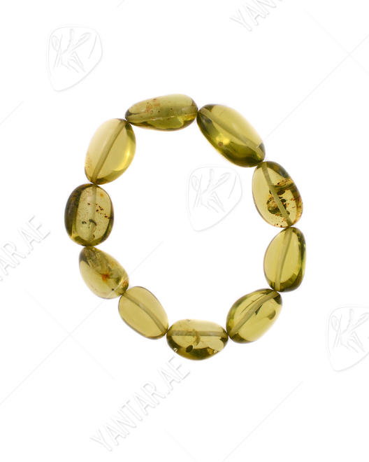 Bracelet made of greenish amber