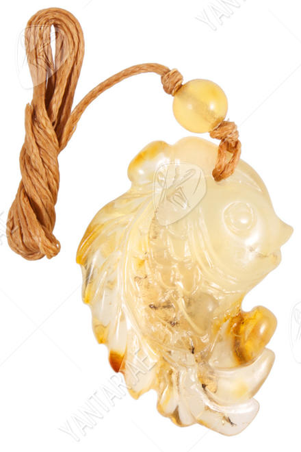 Pendant made of translucent amber “Fish”