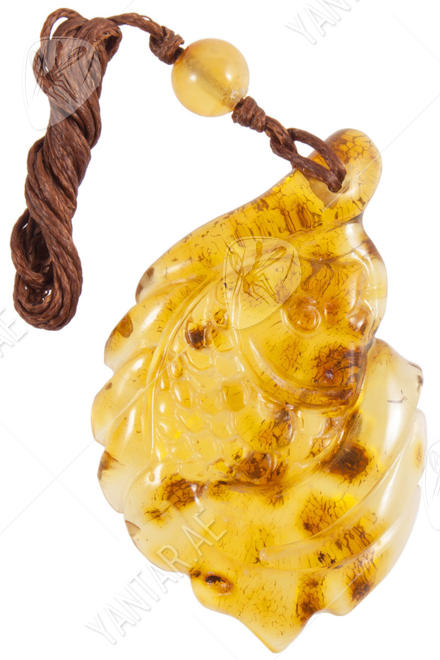 Carved amber pendant “Fish”