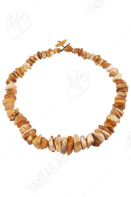 Polished amber stone beads