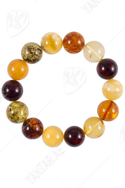 Bracelet made of polished amber beads