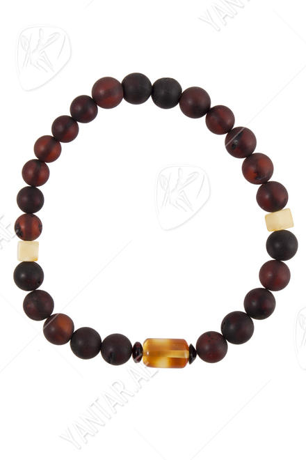 Amber bracelet with contrasting inserts