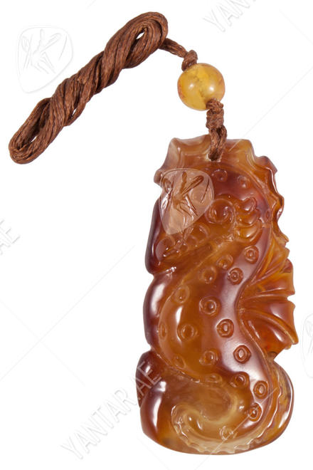 Amber pendant “Seahorse”