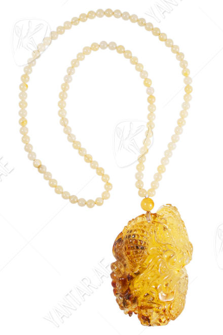 Amber beads with “Dragon” pendant