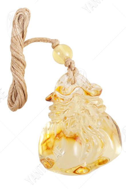 Carved amber pendant “Bag”