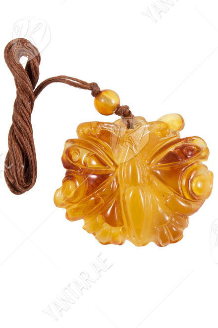 Amber pendant on a cord “Butterfly”