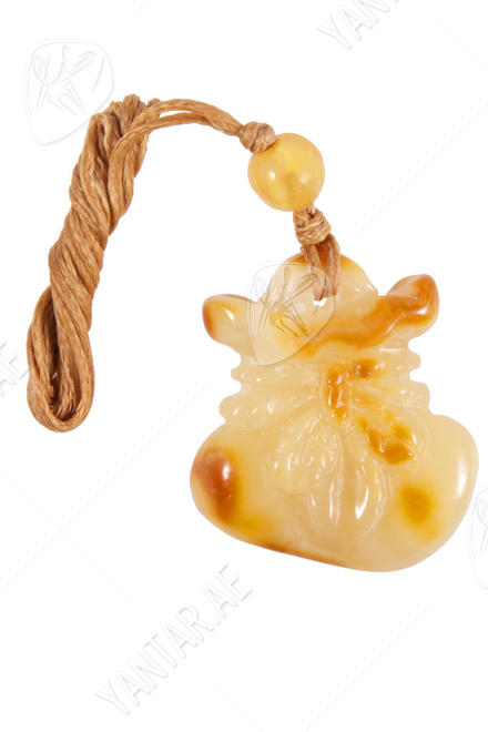 Carved amber pendant “Bag”