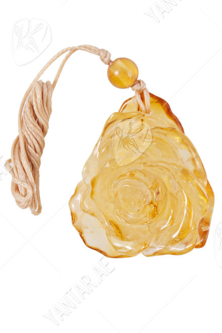 Pendant carved from amber “Rose”