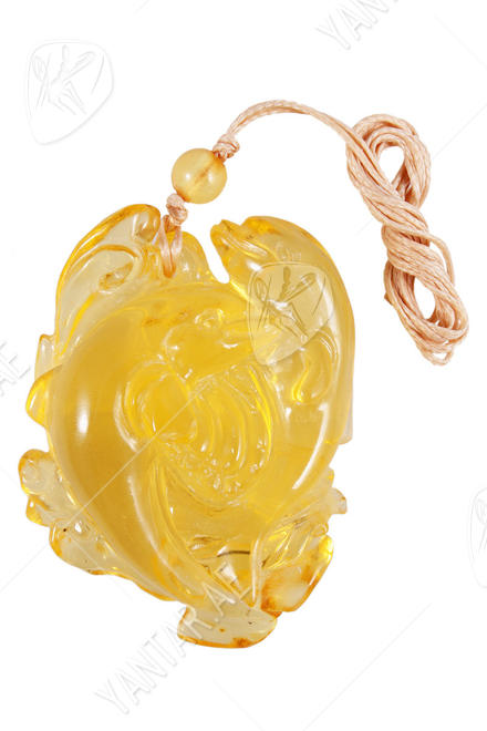 Amber pendant “Dolphins”