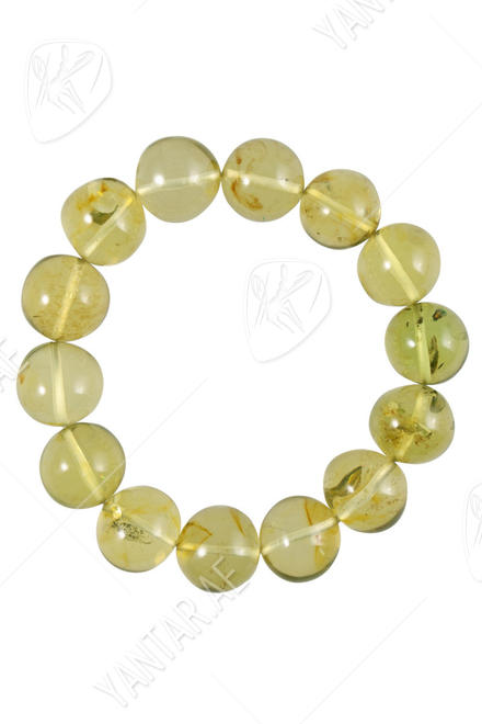 Bracelet made of greenish amber beads