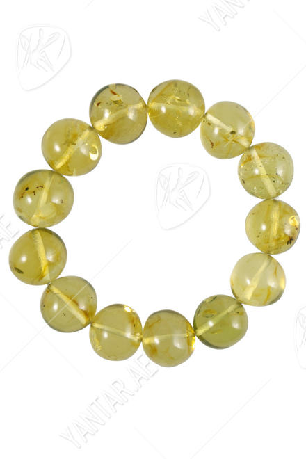 Bracelet made of greenish amber beads