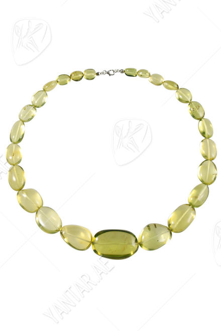 Green amber beads