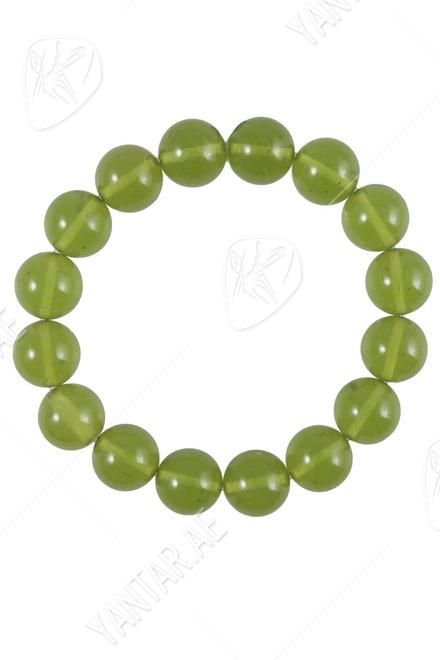 Bracelet made of green amber balls