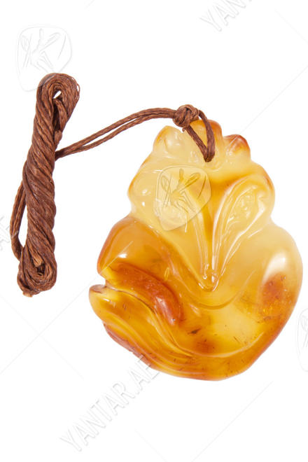 Amber pendant "Fox"