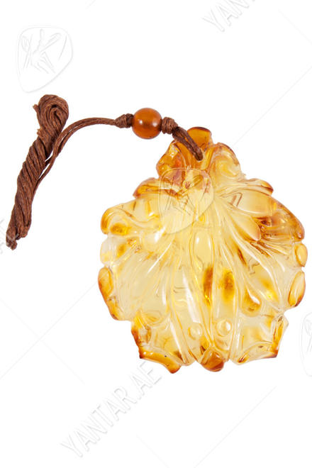 Amber pendant on a cord “Butterfly”