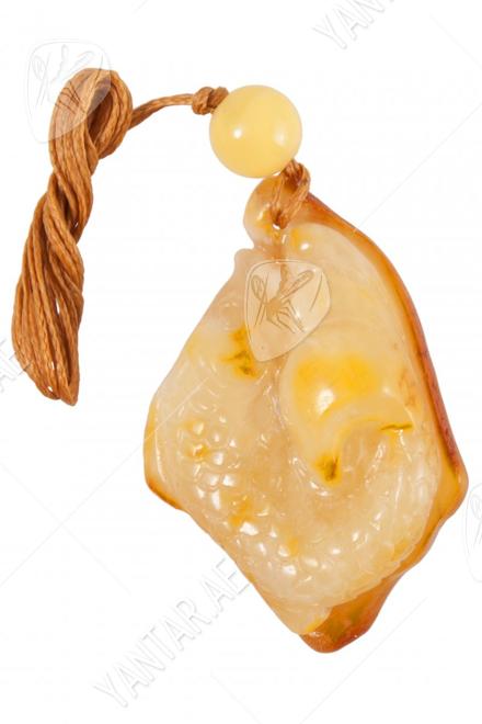 Carved amber pendant “Fish”