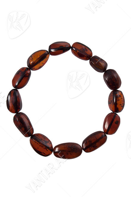 Bracelet made of polished amber stones