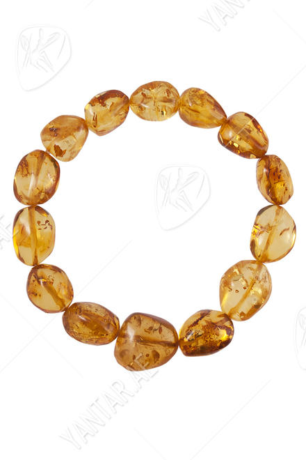 Bracelet made of polished amber stones