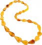 Beads made of drop-shaped amber stones