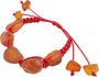 Amulet bracelet with red thread and polished amber