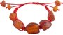 Amulet bracelet with red thread and dark polished amber