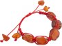 Amulet bracelet with red thread and dark polished amber