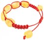 Amulet bracelet with red thread and light polished amber