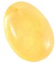 Pendant made of polished amber in a voluminous oval shape