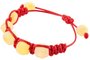 Amulet bracelet with red thread and light polished amber