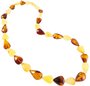 Beads with multi-colored drop-shaped amber stones