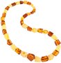 Beads with a combination of light and dark multifaceted polished amber stones