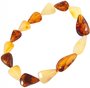 Bracelet with multi-colored teardrop-shaped amber stones