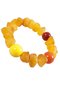 Amber bracelet with decorative beads made of Indian ceramics