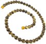 Beads made from greenish amber beads