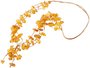 Multi-row honey-colored amber beads on waxed thread