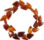 Bracelet made of drop-shaped cognac-colored amber stones