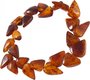 Bracelet made of drop-shaped cognac-colored amber stones