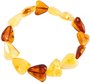 Bracelet made of amber stones in the shape of a heart