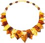 Necklace made of multi-colored multifaceted amber stones “Helen”