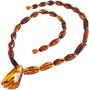 Amber beads with a large pendant stone