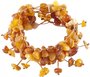 Multi-row braided bracelet made of polished amber stones